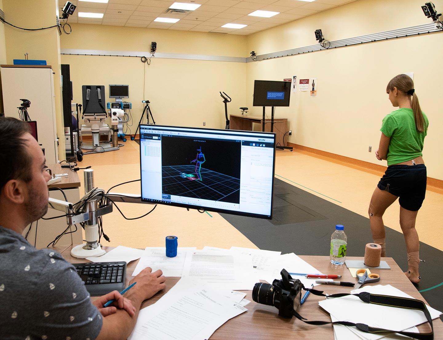 patient during motion analysis testing
